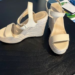 Beige platform sandals